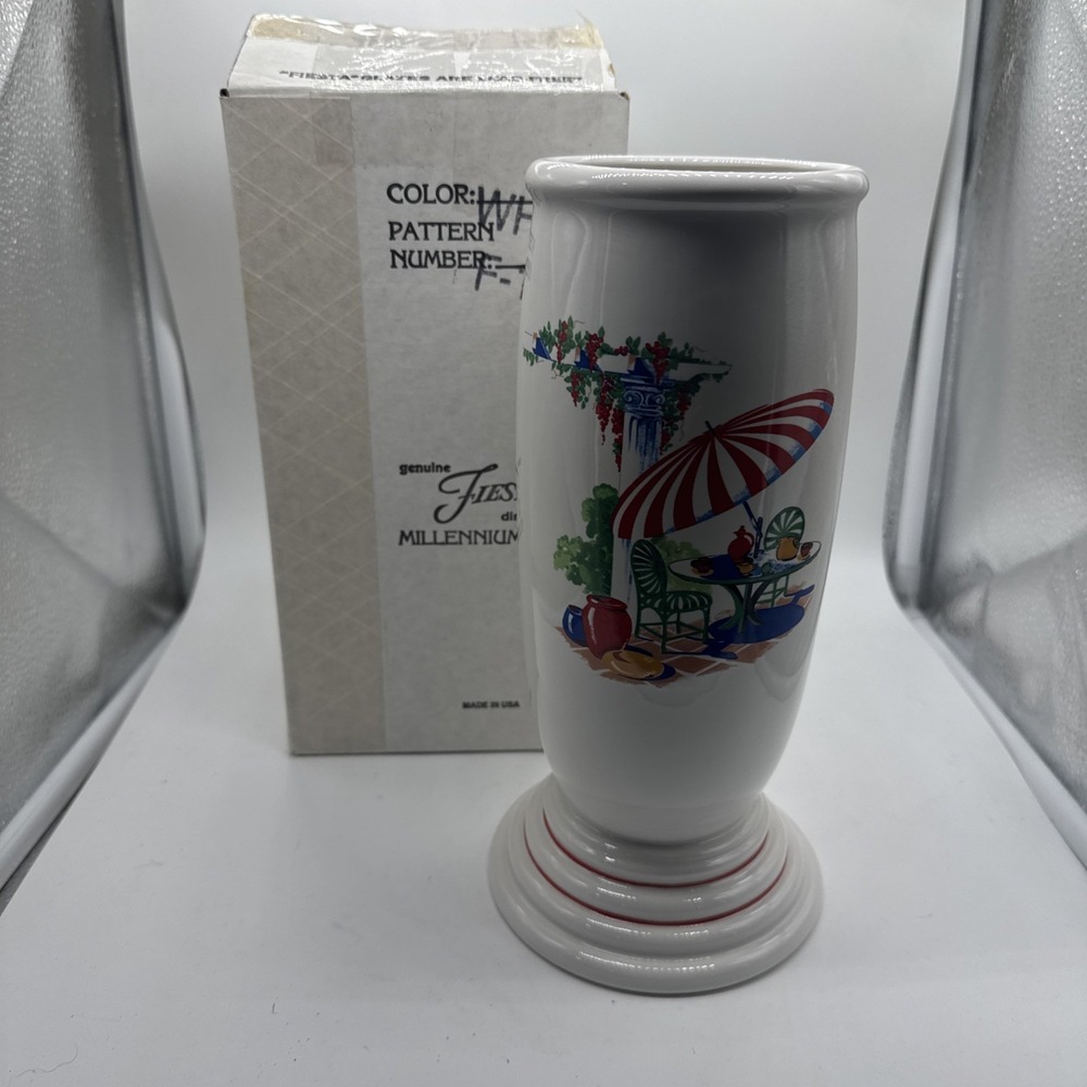 White Fiesta Millennium lll Vase Sunporch China Specialties #30 Of 500